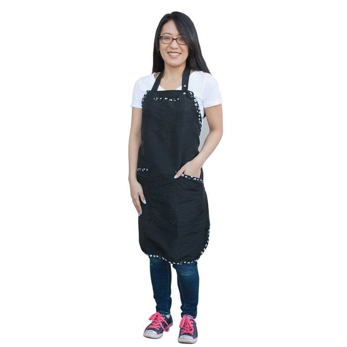 PAW BROTHERS Black Apron w/Paw Print Trim