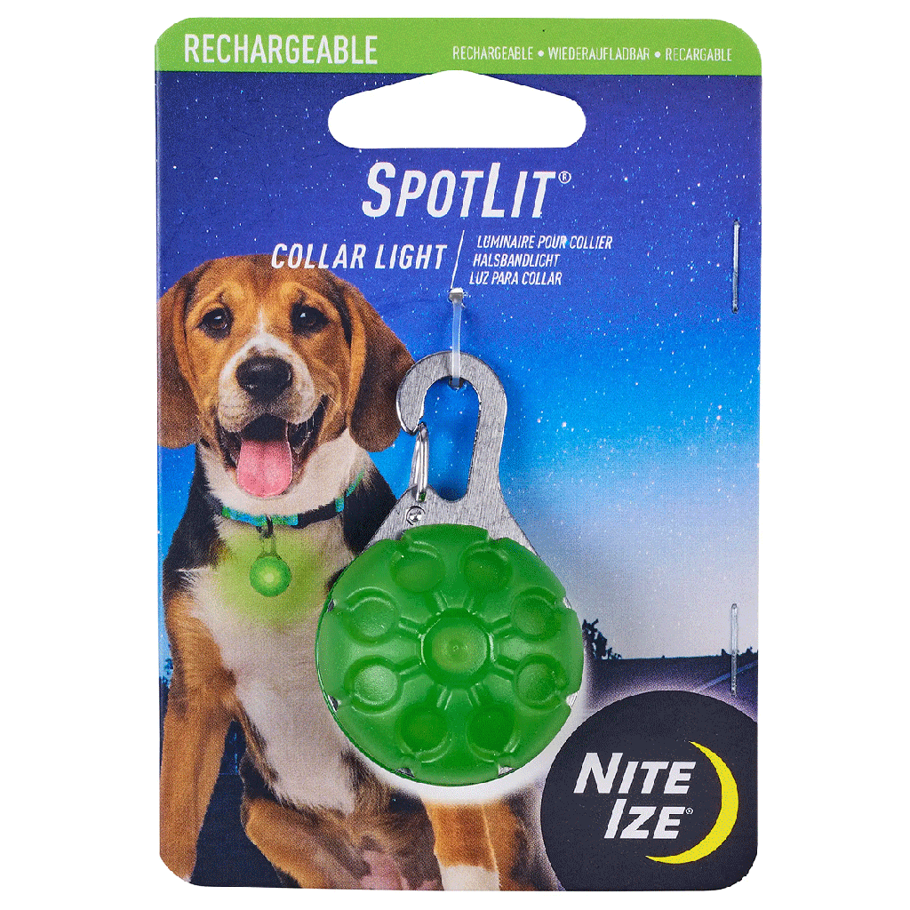 NITE IZE SpotLit Collar Light Rechargeable Green