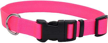 COASTAL TUFF Adjustable Dog Collar 5/8x10-14 Neon Pink