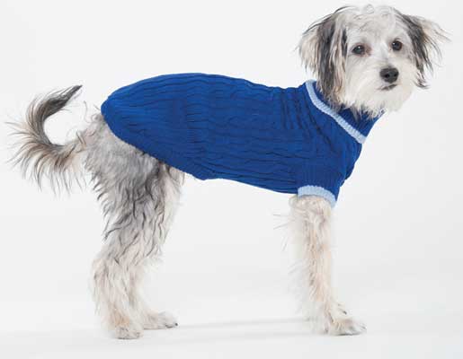 *FASHION PET Classic Cable Sweater Cobalt M