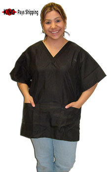 *STYLIST WEAR Scrub Top Crinkle Nylon Black M