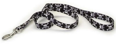 *PET ATTIRE Lead - 4' x 3/8 - Black w/Skulls