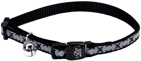 COASTAL Lazer Brite Cat Safe Collar Black Diamond Plate