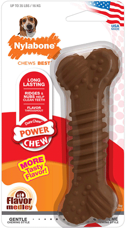 NYLABONE Dura Chew Power Chew Textured Bone Wolf