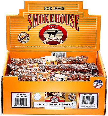 SMOKEHOUSE Bacon Skin Twists L 25ct Display