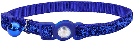 *COASTAL Safe Cat Fashion Collar 3/8 x 8-12 Inch - Blue Glitter