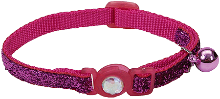 *COASTAL Safe Cat Fashion Collar 3/8 x 8-12 Inch - Pink Glitter