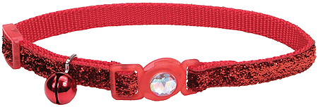 *COASTAL Safe Cat Fashion Collar 3/8 x 8-12 Inch - Red Glitter