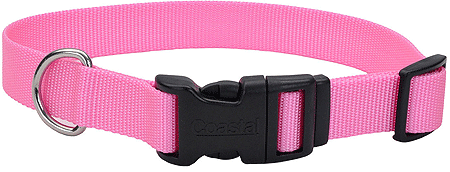 COASTAL TUFF Adjustable Dog Collar 5/8x10-14 Bright Pink