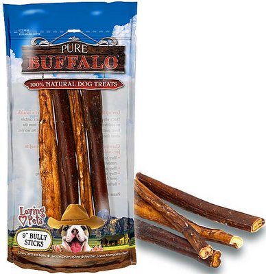 PURE BUFFALO Bully Sticks  9Inch  4 Pack