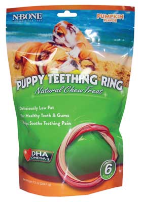 N-BONE Puppy Teething Ring Pumpkin 6pk