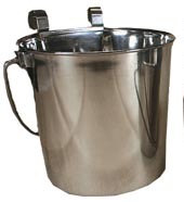 SS Flat Side Pail w/Hooks 4qt