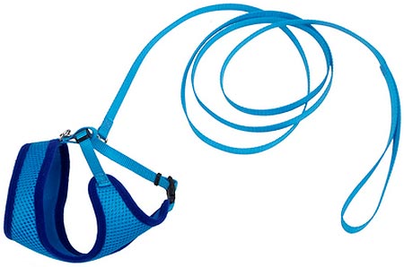 COASTAL Comfort Soft Cat Mesh Harness with 6' Leash - Blue Lagoon