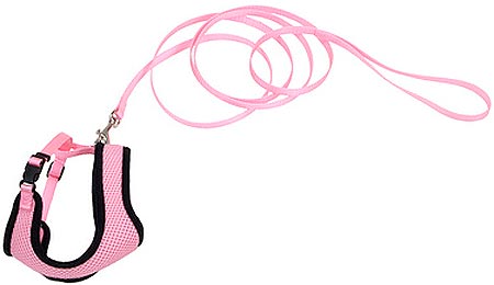 COASTAL Comfort Soft Cat Mesh Harness with 6' Leash - Pink