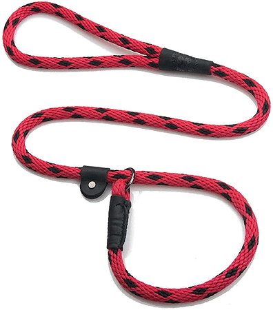 [MEN026 BI RED] MENDOTA Slip Lead 3/8" x 6' Black Ice Red