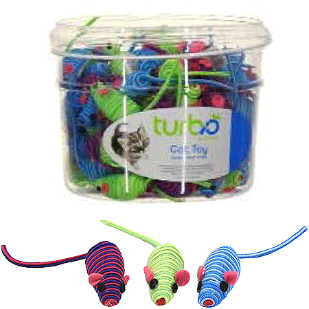 [CA80530] COASTAL TURBO CAT TOY BIN String Mice 90ct