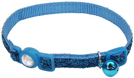 [CA6723 BL LAGOON] *COASTAL Safe Cat Fashion Collar 3/8" x 8-12" - Blue Lagoon Glitter