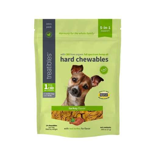 [TRT00590] TREATIBLES Grain Free Turkey Chews 1mg Small 14ct