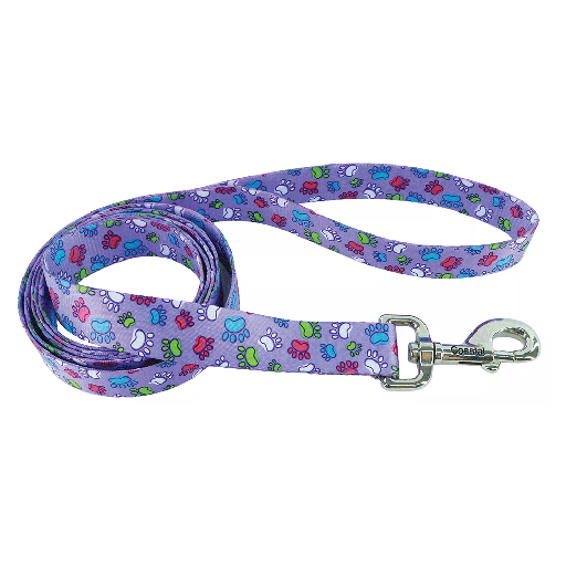 [CA966 PUR SP PAW] PET ATTIRE Styles Dog Leash 1 x 6ft Purple Special Paws