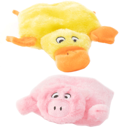 [ZP01945] ZIPPY PAWS Squeakie Pad 2-Pack Duck & Pig