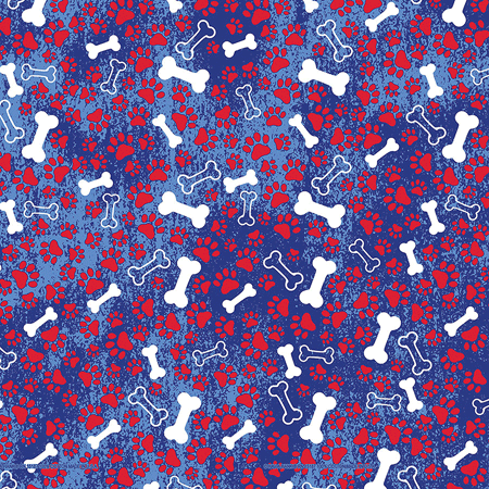 [BAN595] BANDANNA Patriotic Bones