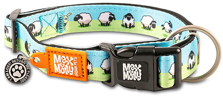 [MAX02277] *MAX&MOLLY Smart ID Dog Collar Black Sheep L 15-25"