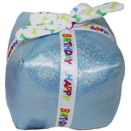 [MP48741] *MULTIPET Birthday Present Dog Toy 3.5" Blue