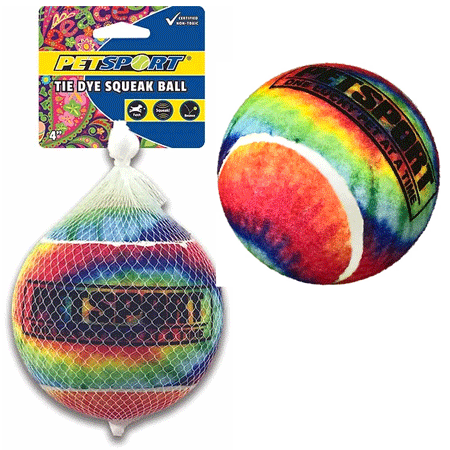 [PS70355] PETSPORT Tie Dye Squeak Ball 4" 1pk