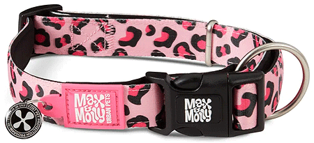 [MAX63358] *MAX&MOLLY Smart ID Dog Collar Pink Leopard XS 9-14"