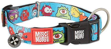 [MAX02106] *MAX&MOLLY Smart ID Dog Collar Little Monsters XS 9-14"