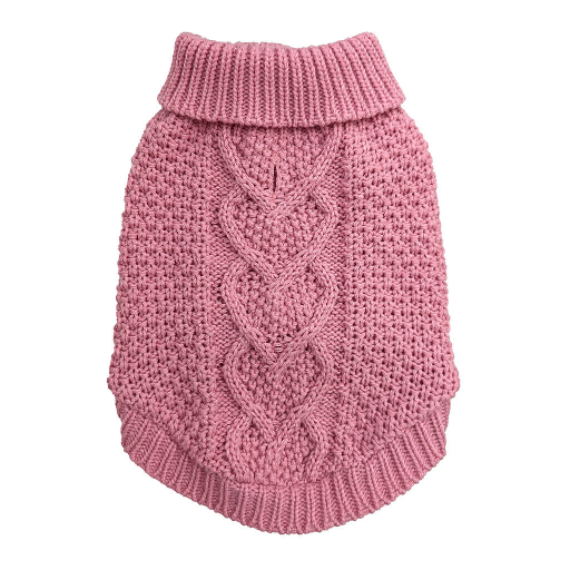 [FP60454 M] *FASHION PET Chunky Heart Sweater Pink Medium