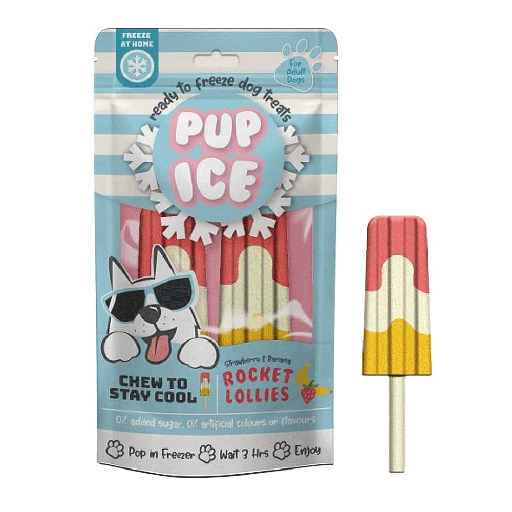 [E07247] ETHICAL/SPOT Pup Ice Rocket Lollies Strawberry and Banana