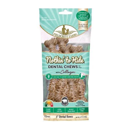 [FF63390] FIELDCREST FARMS Nothin' To Hide Dental Bones 3" 12pk