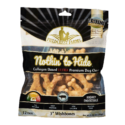 [FF63313] FIELDCREST FARMS Nothin' To Hide Ultra Wishbone 3" Chicken 12pk