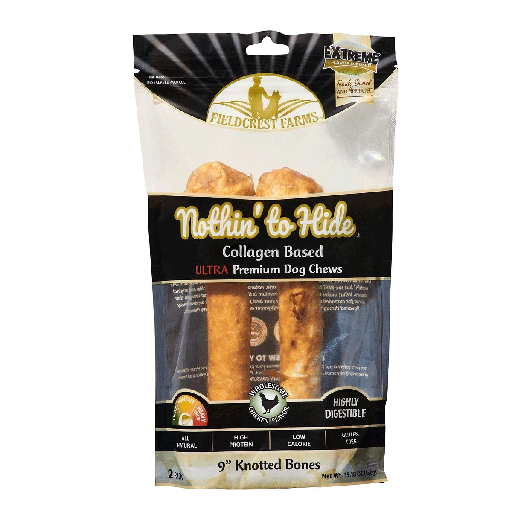 [FF63315] FIELDCREST FARMS Nothin' To Hide Ultra Knotted Bone 9" Chicken 2pk