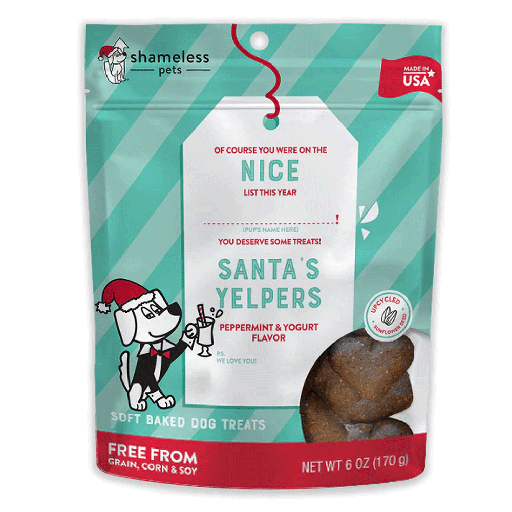 [SHPH89773] *SHAMELESS PETS Nice Santa's Yelpers Dog Treats 6oz