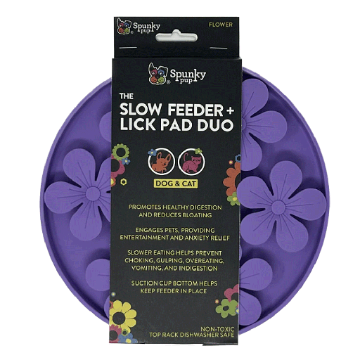 [SKP82571] SPUNKY PUP Slow Feeder & Lick Pad Duo Flower