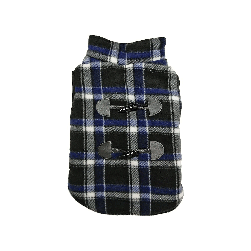 [FP75281 L] *FASHION PET Navy Plaid Reversible Coat L