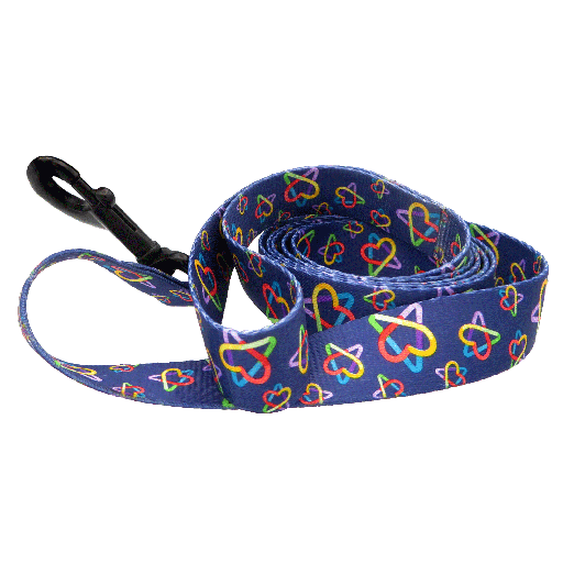 [EE00466] *ERNIE ELS Leash 6' x 1" Navy Hearts & Autism