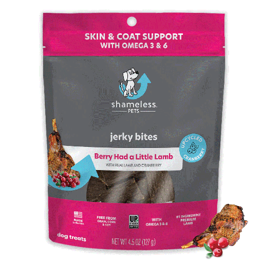 [SHP89725] SHAMELESS PETS Jerky Bites Berry Had A Little Lamb 4.5oz