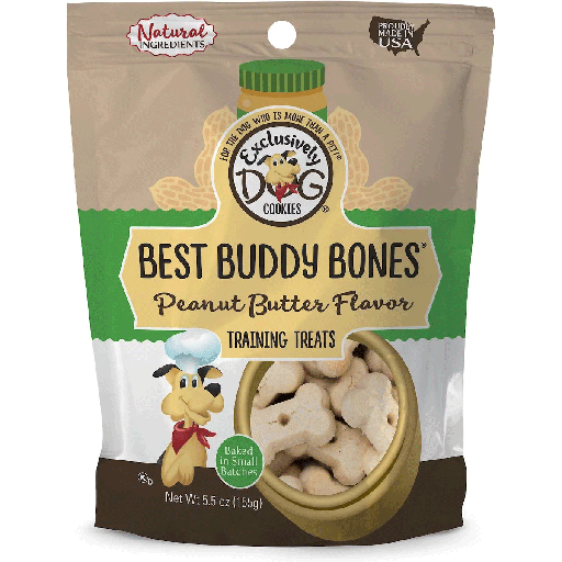 [E44900] EXCLUSIVELY PET Best Buddy Bones Peanut Butter 5.5oz