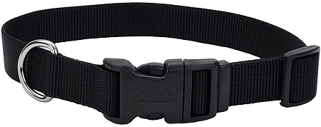 [CA6601 BLACK] COASTAL TUFF Adjustable Dog Collar 3/4x14-20 Black