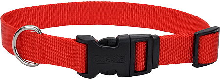 [CA6601 RED] COASTAL TUFF Adjustable Dog Collar 3/4x14-20 Red