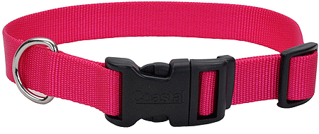 [CA6601 PK FLAMING] COASTAL TUFF Adjustable Dog Collar 3/4x14-20 Pink Flamingo