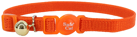 [CA7001 SUNSET OR] COASTAL Safe Cat Adjustable Collar 3/8x8-12 Sunset Orange