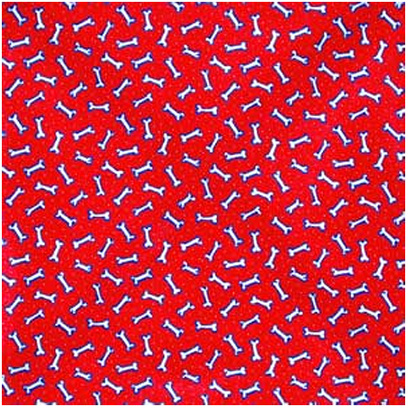 [BAN561] BANDANNA Tossed Bones Red