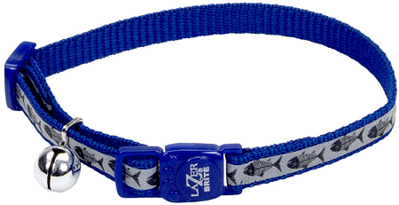 [CA46741 BLUE] COASTAL Lazer Brite Cat Safe Collar Blue Fish Bone